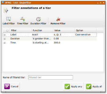 DataFilter: SingleFilter frame