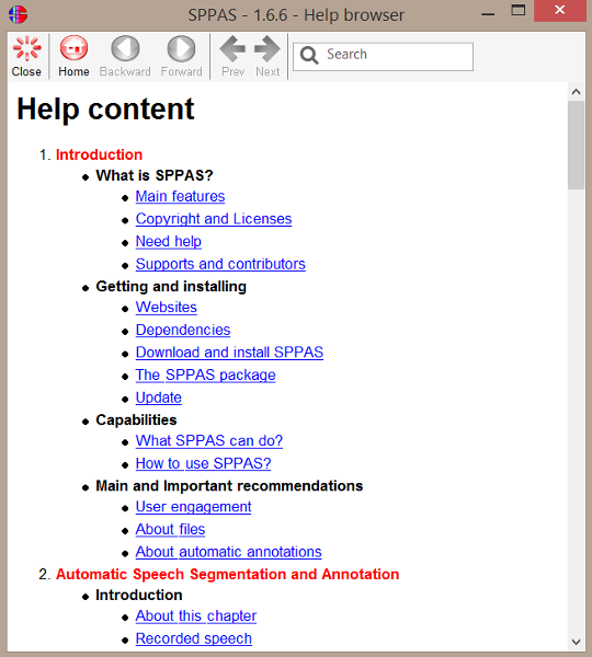 The Help Browser Frame